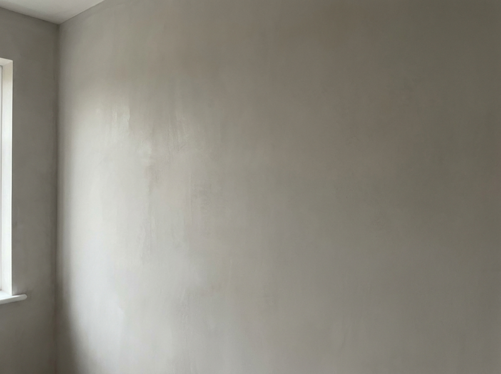 Glatt gespachtelte Wand
