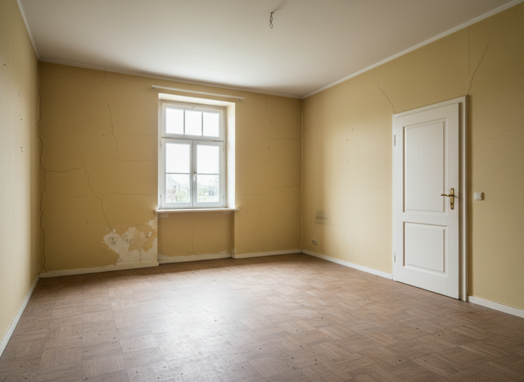 Wohnzimmer in Knüllwald vor der Renovierung — Maler Lauer